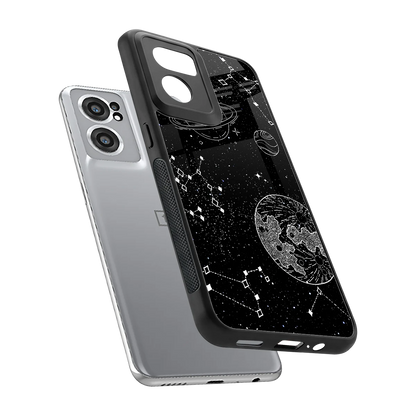 Stellar Voyage sleek oneplus nord ce 2 cover with tempered glass back and TPU edges