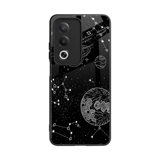 Stellar Voyage back phone cover | glass case for oppo a3 pro
