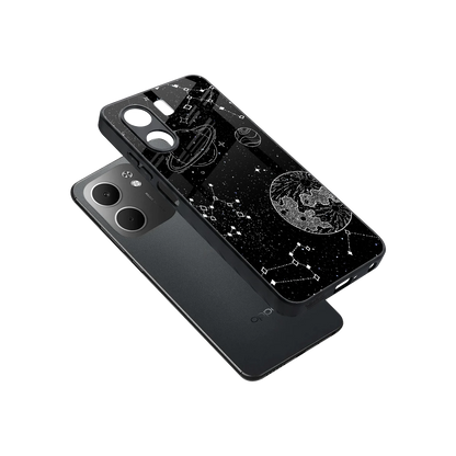 Stellar Voyage sleek oppo a5x 5g cover with tempered glass back and TPU edges
