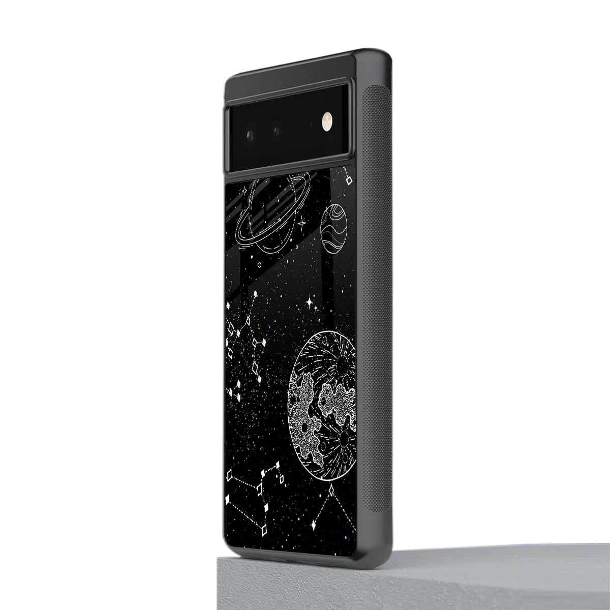 Stellar Voyage stylish phone case for google pixel 6a | glossy glass and slim fit