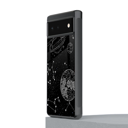 Stellar Voyage stylish phone case for google pixel 6a | glossy glass and slim fit