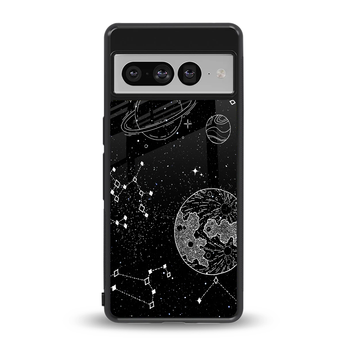 Stellar Voyage back phone cover | glass case for google pixel 7 pro