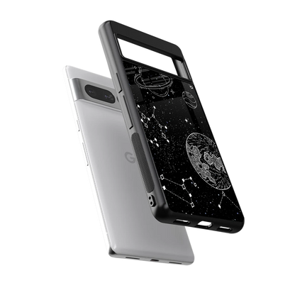 Stellar Voyage sleek google pixel 7 pro cover with tempered glass back and TPU edges