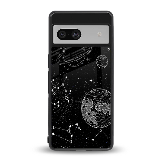 Stellar Voyage back phone cover | glass case for google pixel 7a