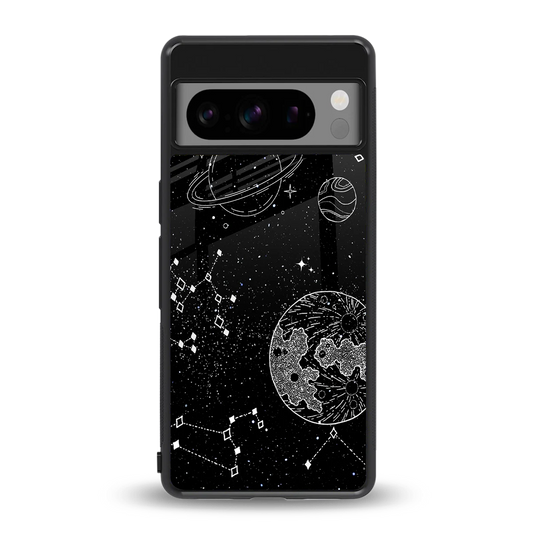 Stellar Voyage back phone cover | glass case for google pixel 8 pro