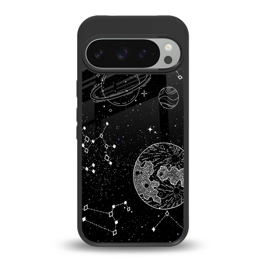 Stellar Voyage back phone cover | glass case for google pixel 9 pro