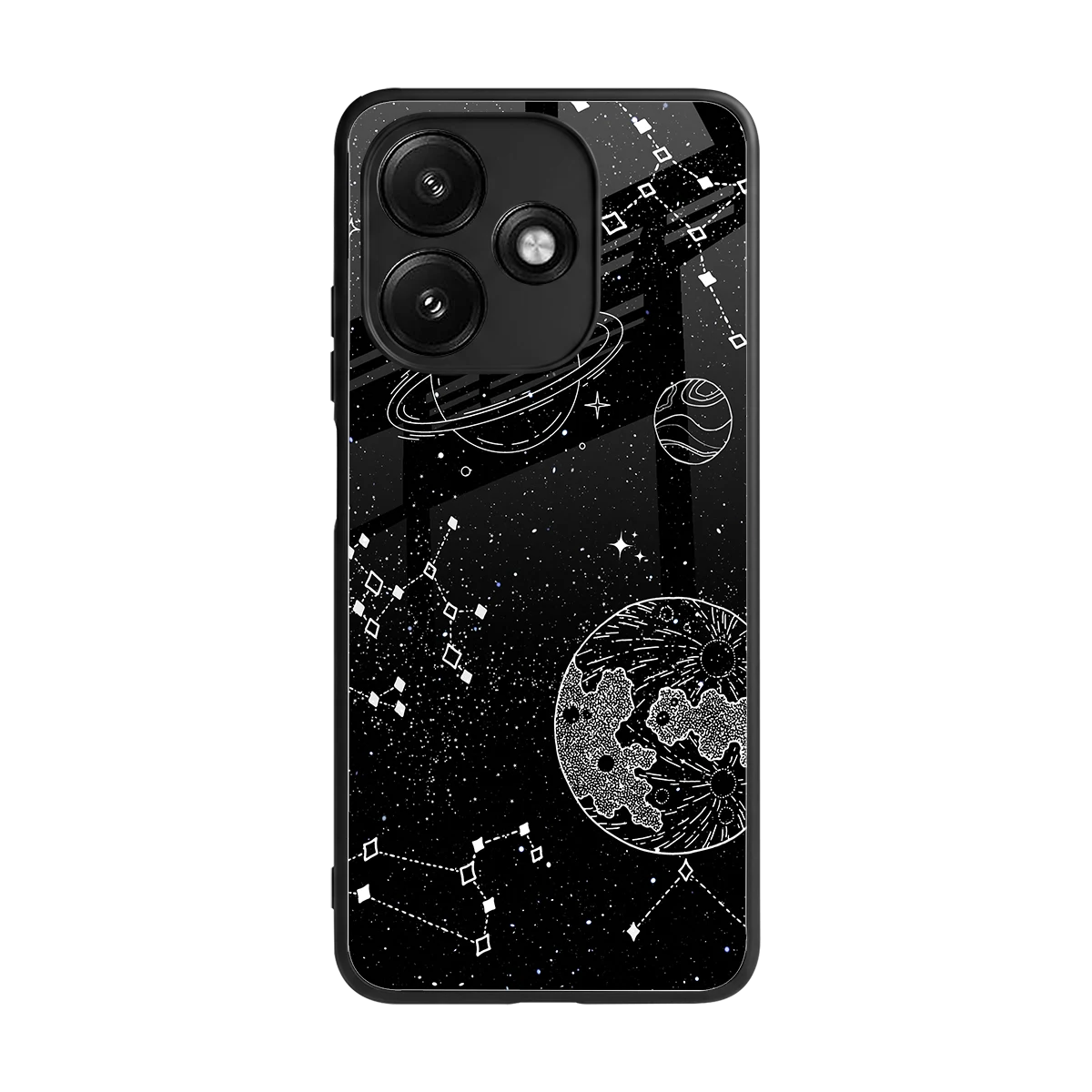 Stellar Voyage back phone cover | glass case for redmi 12 5g