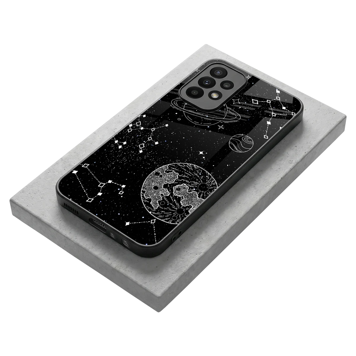 Stellar Voyage stylish phone case for samsung galaxy a23 | glossy glass and slim fit