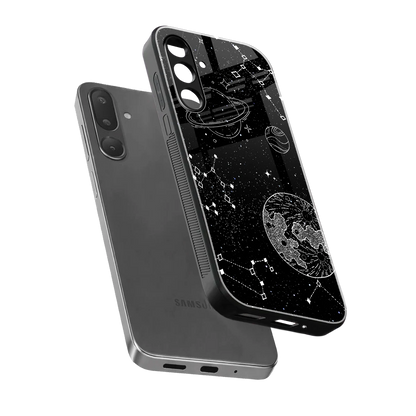 Stellar Voyage sleek samsung galaxy m56 5g cover with tempered glass back and TPU edges