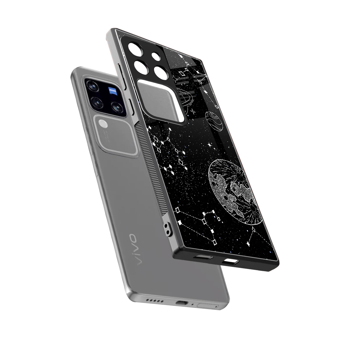 Stellar Voyage sleekvivo v30 pro cover with tempered glass back and TPU edges