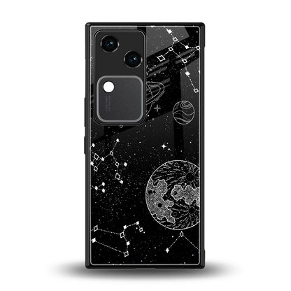 Stellar Voyage back phone cover | glass case for vivo v30