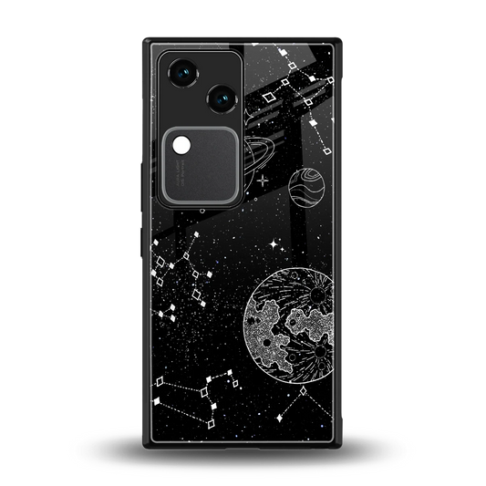 Stellar Voyage back phone cover | glass case for vivo v30