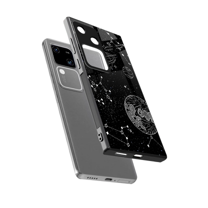 Stellar Voyage sleek vivo v30 cover with tempered glass back and TPU edges