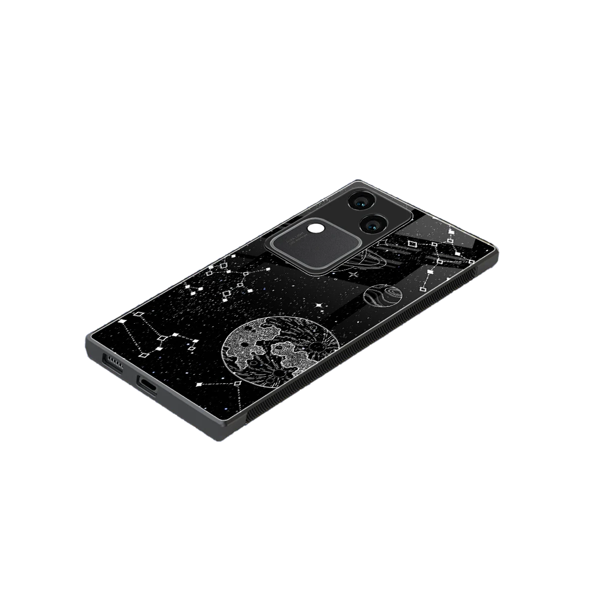 Stellar Voyage stylish phone case for vivo v30 | glossy glass and slim fit