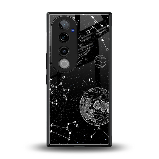 Stellar Voyage back phone cover | glass case for vivo v40 pro