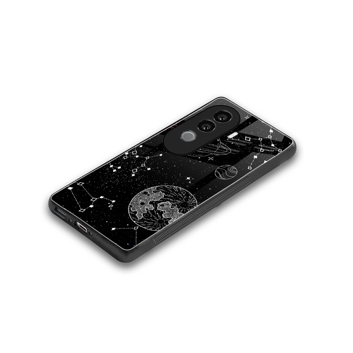 Stellar Voyage stylish phone case for vivo v40e | glossy glass and slim fit