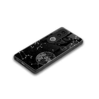 Stellar Voyage stylish phone case for vivo v50 | glossy glass and slim fit