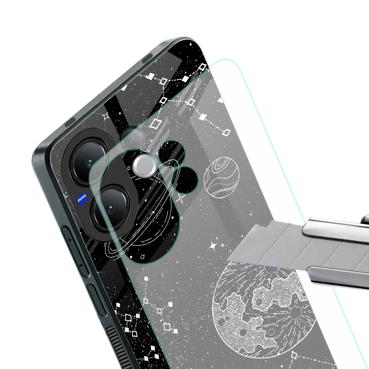 Stellar Voyage stylish phone case for vivo v60 | glossy glass and slim fit