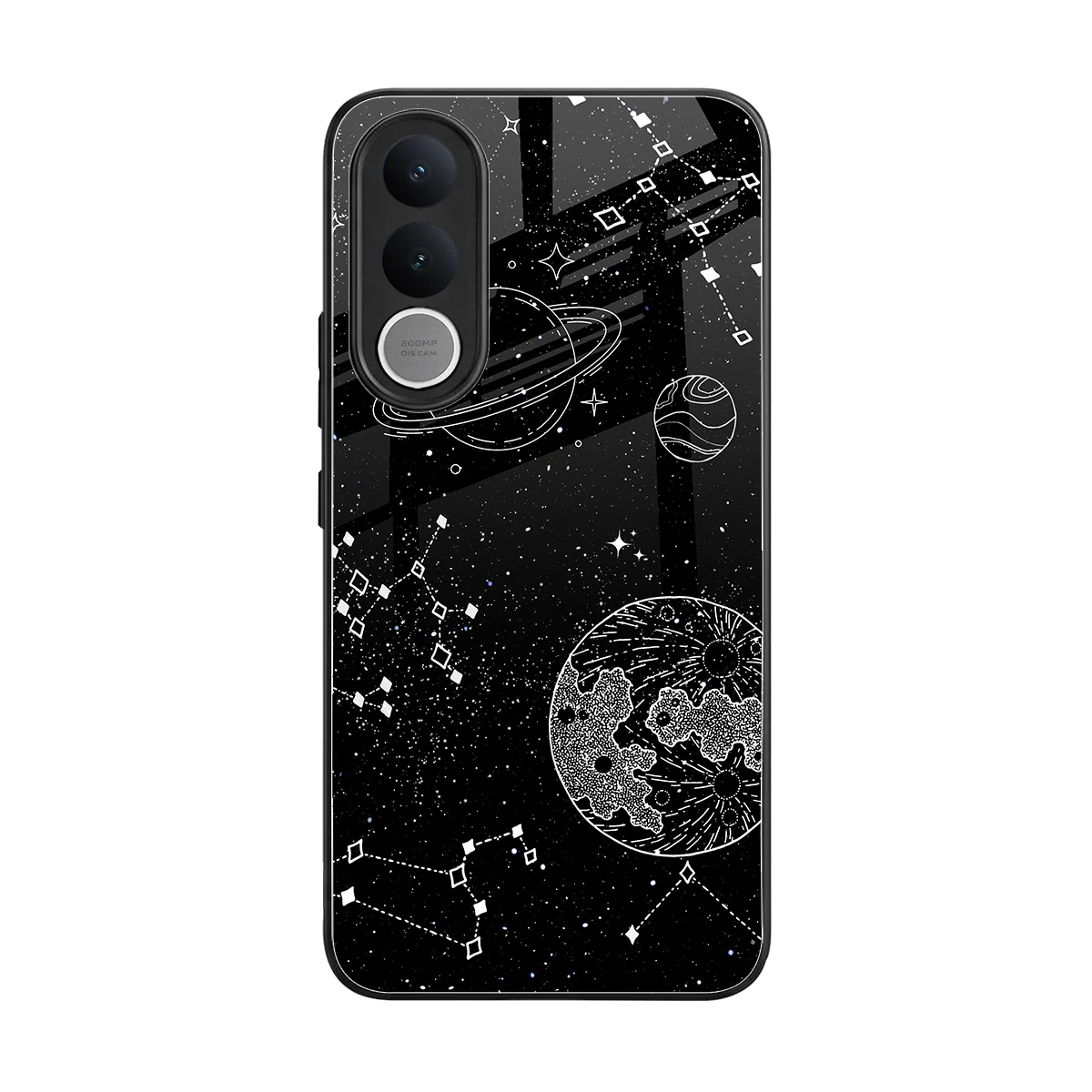 Stellar Voyage back phone cover | glass case for vivo v70 fe