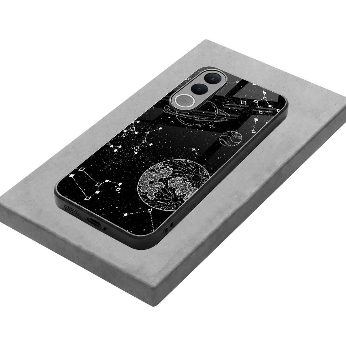 Stellar Voyage stylish phone case for vivo v70 fe | glossy glass and slim fit