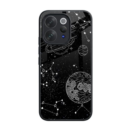 Stellar Voyage back phone cover | glass case for vivo v70 elite