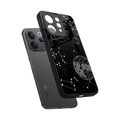 Stellar Voyage sleek vivo v70 cover with tempered glass back and TPU edges