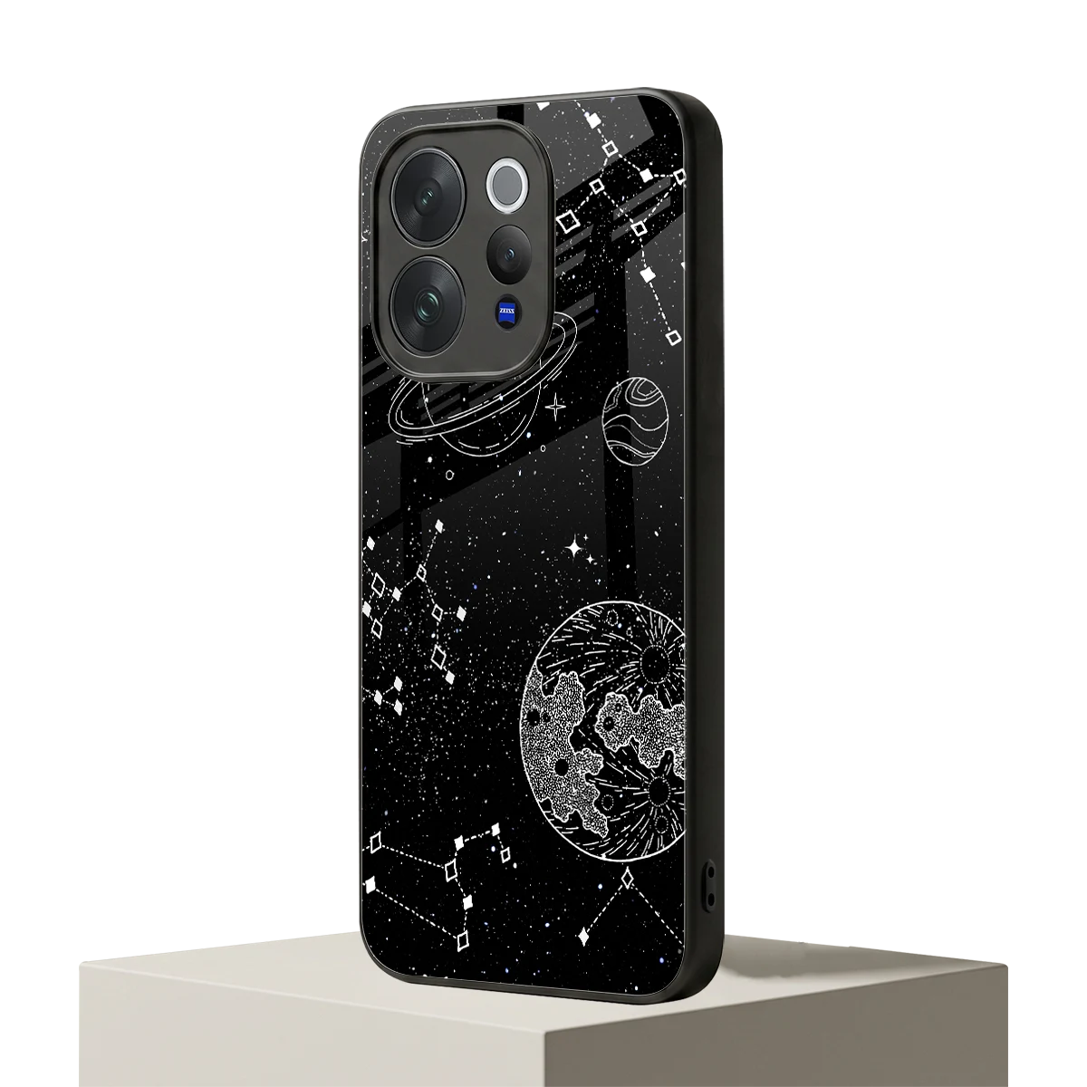 Stellar Voyage vivo v70 mobile cover | shockproof glass phone case
