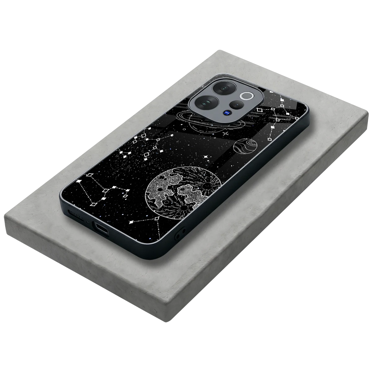 Stellar Voyage stylish phone case for vivo v70 | glossy glass and slim fit
