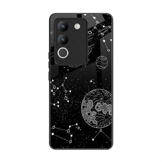 Stellar Voyage back phone cover | glass case for vivo y200 5g