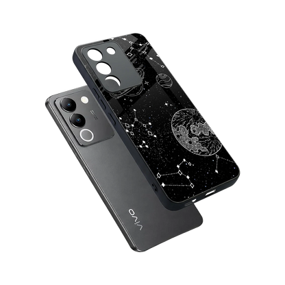 Stellar Voyage sleek vivo y200 5g cover with tempered glass back and TPU edges