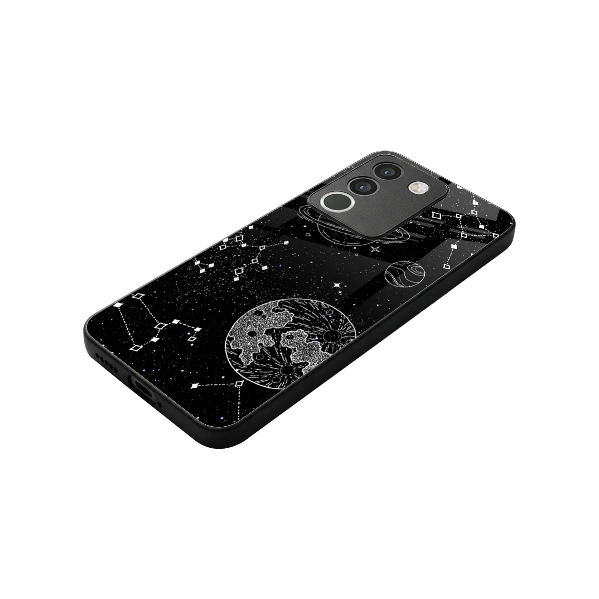 Stellar Voyage stylish phone case for vivo y200 5g | glossy glass and slim fit
