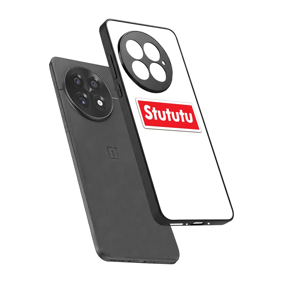 Stututu sleek oneplus 13 cover with tempered glass back and TPU edges