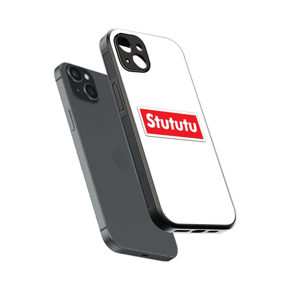 Stututu sleek iphone 14 plus cover with tempered glass back and TPU edges
