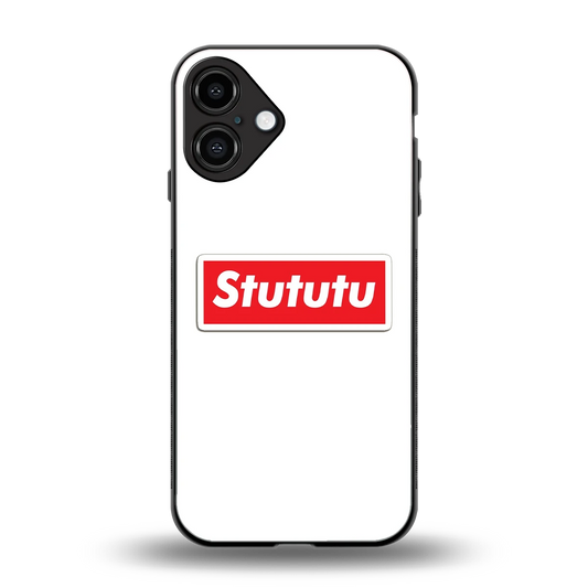 Stututu back phone cover | glass case for iphone 16 plus