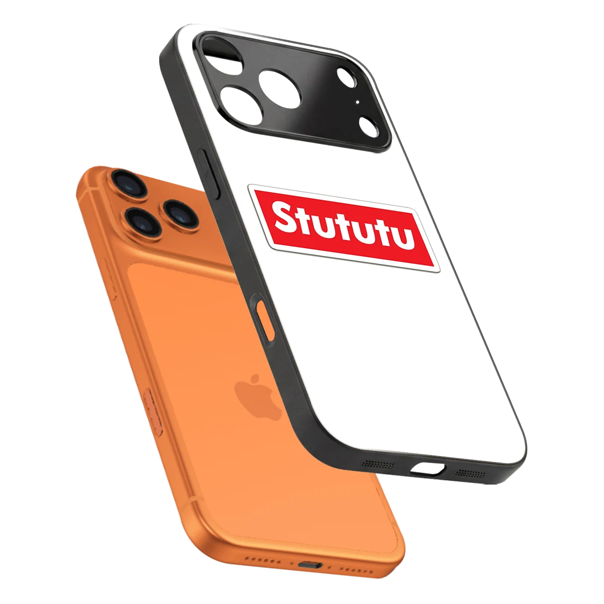 Stututu sleek iphone 17 pro cover with tempered glass back and TPU edges