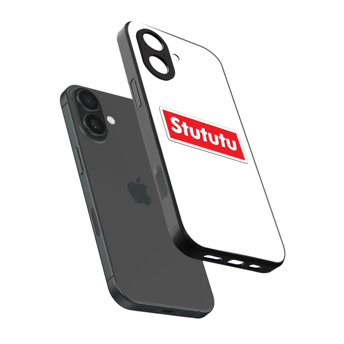 Stututu sleek iphone 17 cover with tempered glass back and TPU edges