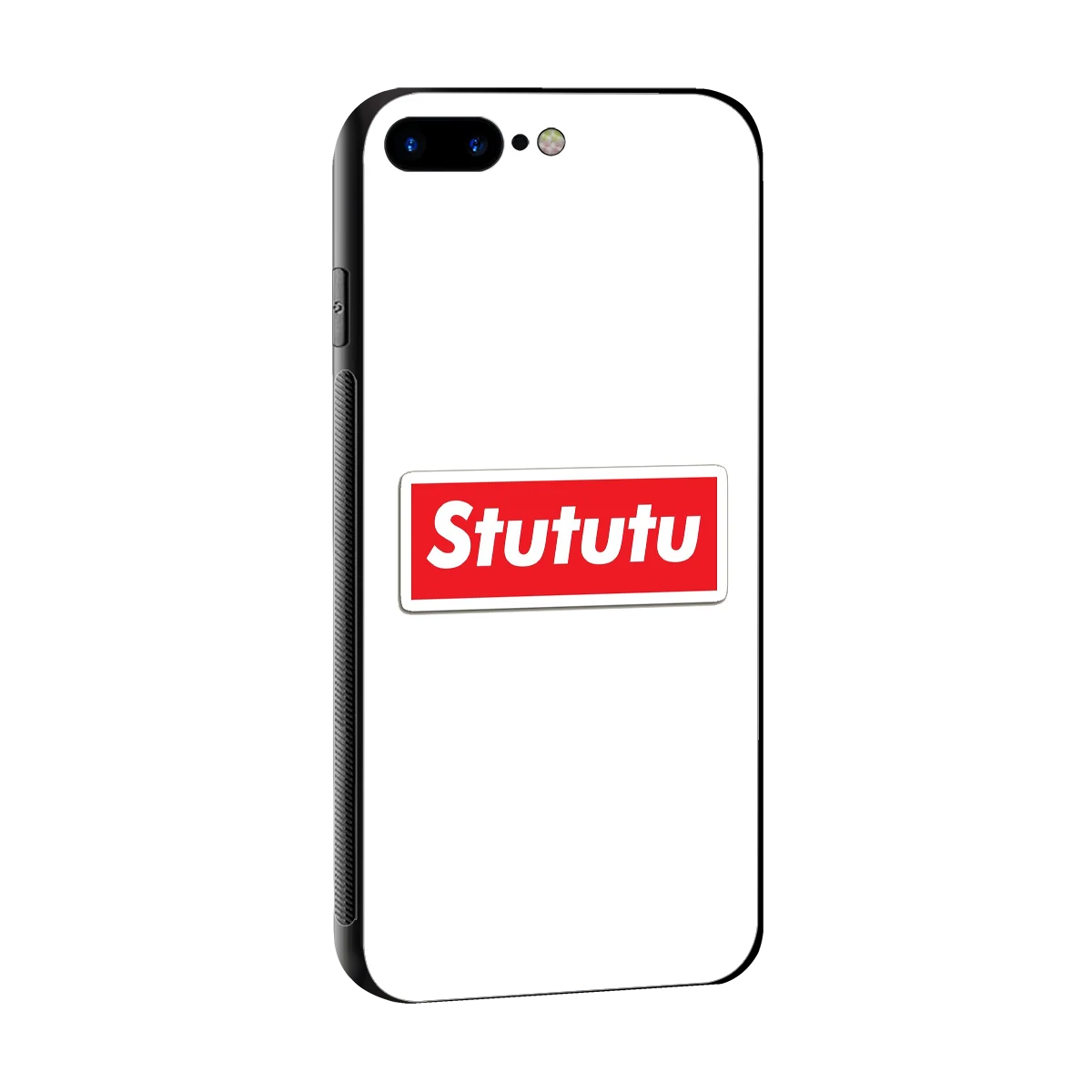 Stututu sleek iphone 8 plus cover with tempered glass back and TPU edges