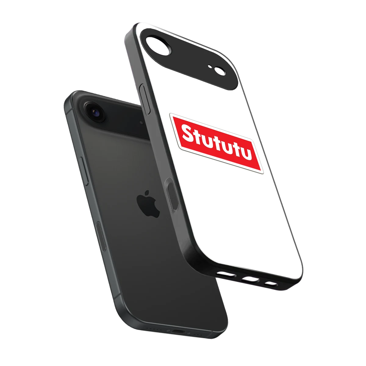 Stututu sleek iphone air cover with tempered glass back and TPU edges