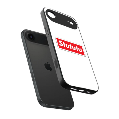 Stututu sleek iphone air cover with tempered glass back and TPU edges