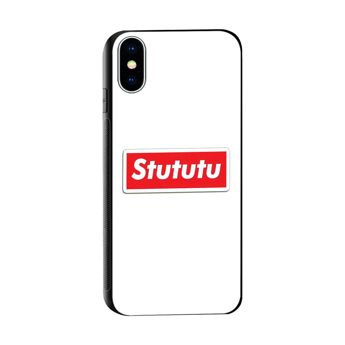 Stututu sleek iphone x cover with tempered glass back and TPU edges