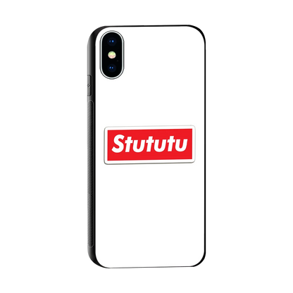 Stututu sleek iphone x cover with tempered glass back and TPU edges