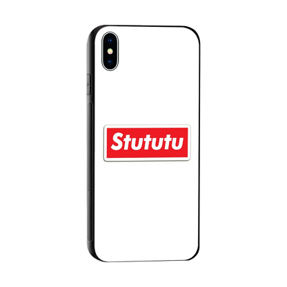 Stututu sleek iphone xs max cover with tempered glass back and TPU edges