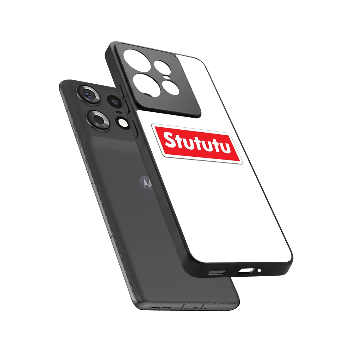 Stututu sleek motorola edge 50 pro cover with tempered glass back and TPU edges