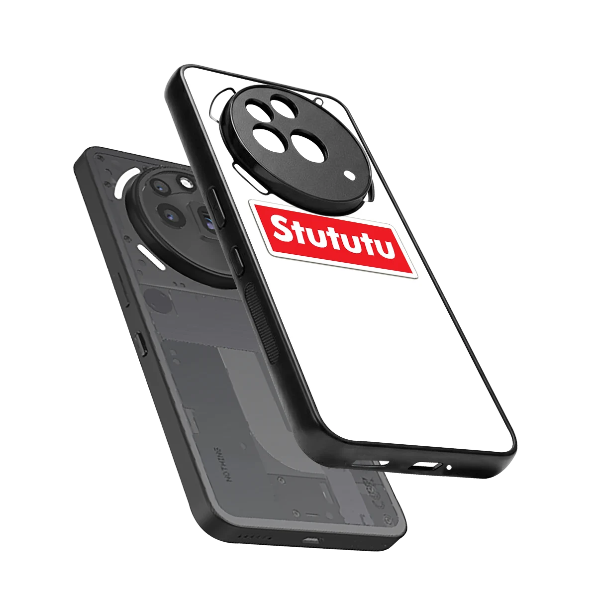 Stututu sleek nothing phone 3a pro cover with tempered glass back and TPU edges