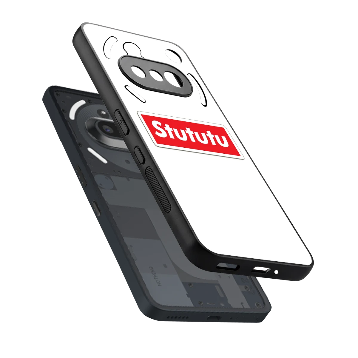 Stututu sleek nothing phone 3a cover with tempered glass back and TPU edges