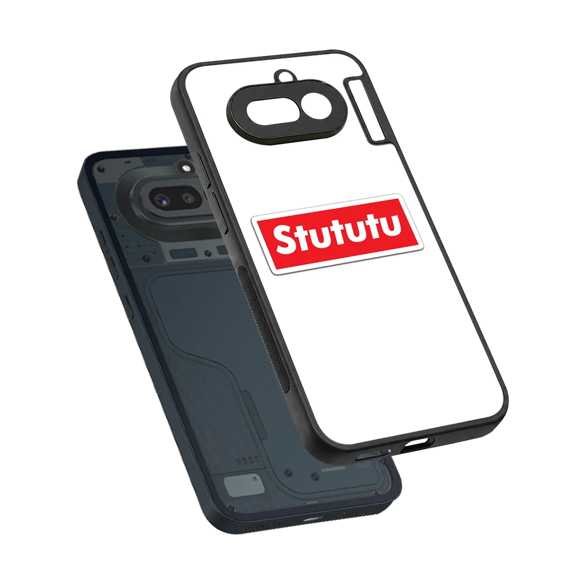 Stututu sleek nothing phone 4a cover with tempered glass back and TPU edges
