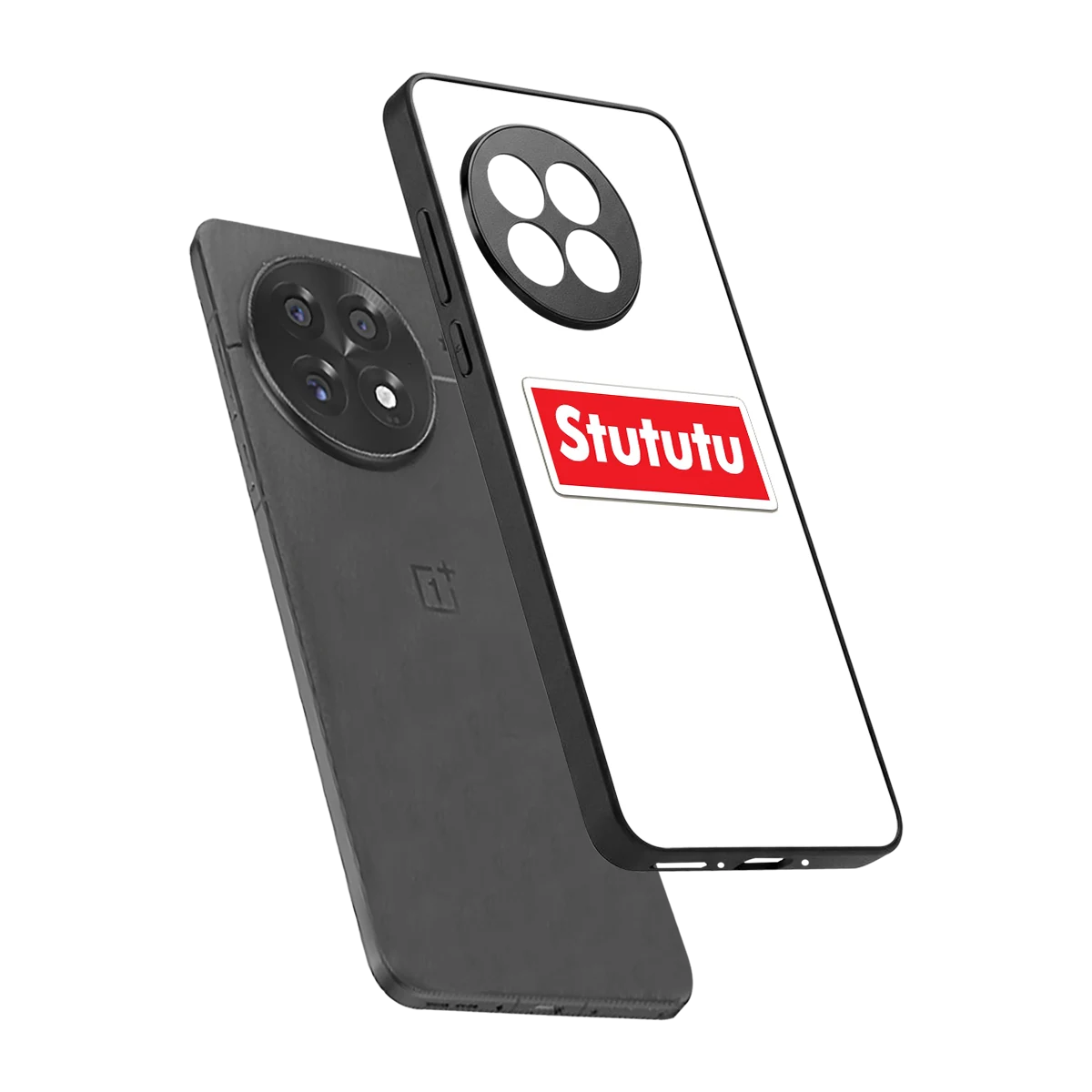 Stututu sleek oneplus 13r cover with tempered glass back and TPU edges