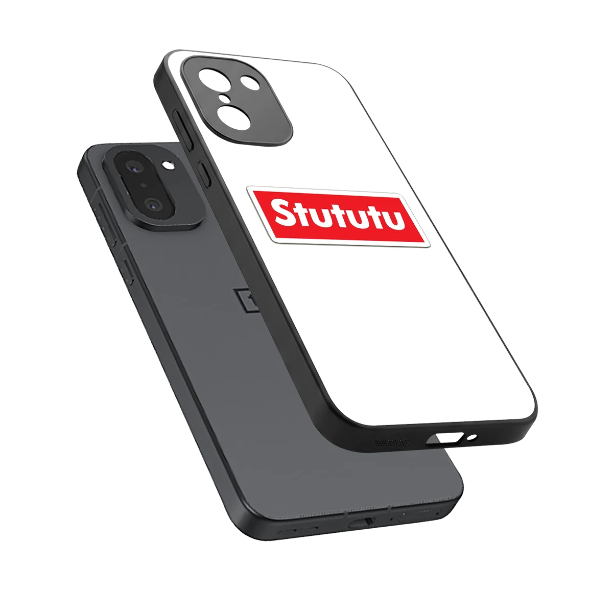 Stututu sleek oneplus 15r cover with tempered glass back and TPU edges