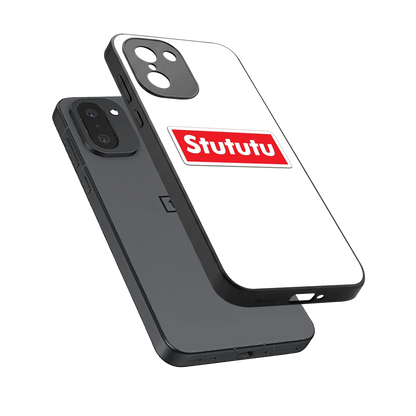 Stututu sleek oneplus 15r cover with tempered glass back and TPU edges