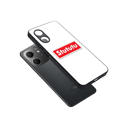 Stututu sleek oppo a5x 5g cover with tempered glass back and TPU edges